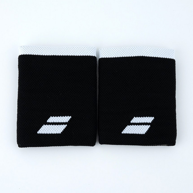 바볼랏 손목밴드 2개입 롱 점보 아대 테니스 보호대, 1세트, 블랙화이트
