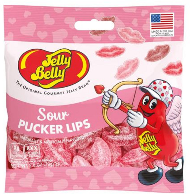 젤리 벨리 발렌타인 사워 퍼커 립스 28온스 그랩 앤 고® 백, 79g, 1개