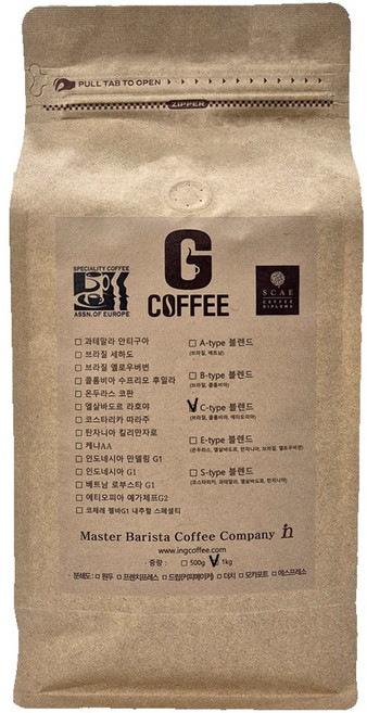 지커피 C타입 블렌딩 홀빈, 1kg, 홀빈(분쇄안함), 1개
