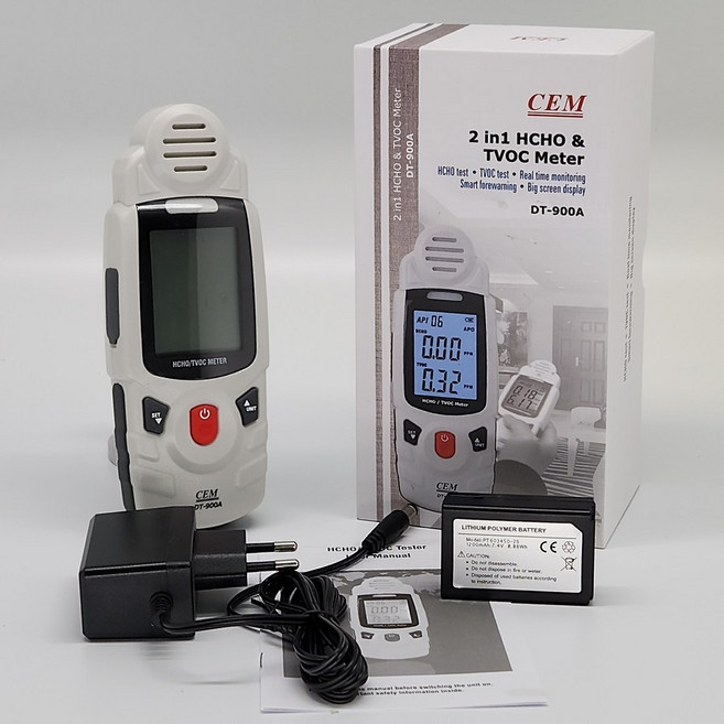 새집증후군 TVOC(총 휘발성유기화합물) HCHO(포름알데히드) 측정기 DT-900A, 1개