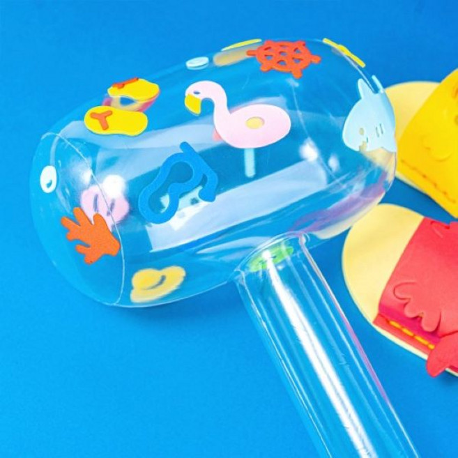 바이오로드 PVC 뿅망치 꾸미기 투명 여름 방학 단체 놀이 게임 어린이 초등학생 만들기 재료 장난감 물놀이 워터파크, 1개