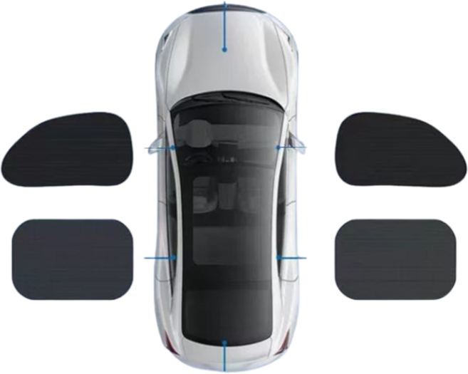 엘칸느 차량용 햇빛가리개 자석 암막커튼, 4개, 블랙