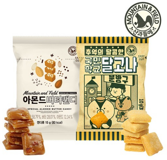 국민학교달고나/아몬드버터캔디 2종 택 1 토피넛 사탕, 국민학교달고나x100봉, 1개, 10g