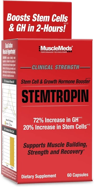 MuscleMeds STEMTROPIN 줄기 세포 성장 인자 부스터 성능 향상을 위한 천연 보충제 노화 방지 근육 형성 및 회복 야채 60종, 1개, 60정 - 쿠팡