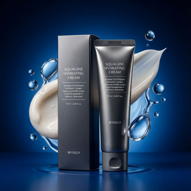 스쿠알란 아쿠아 수분크림 하이드레이팅 보습 수분 장벽크림, 2개, 70ml