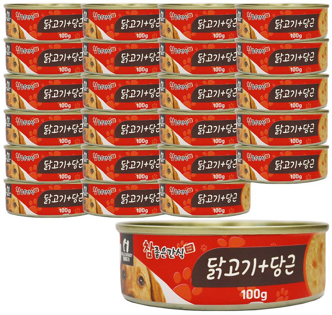 헬로도기 참좋은간식 강아지 캔, 24개, 100g, 혼합맛(닭고기/당근)