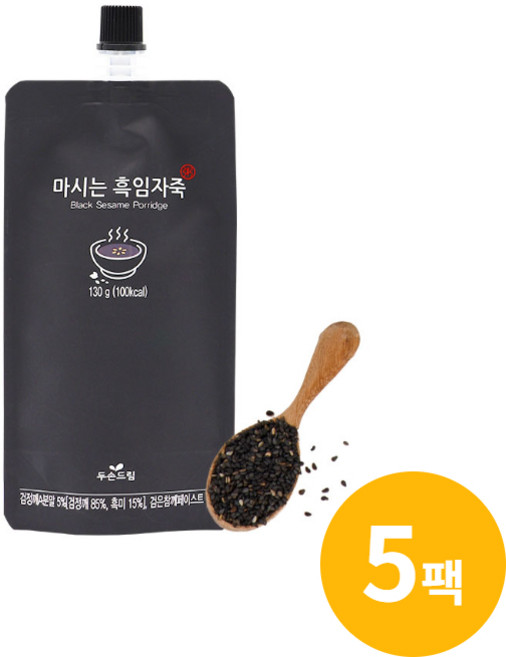 마시는 영양죽 흑임자죽 130g 5팩, 5개