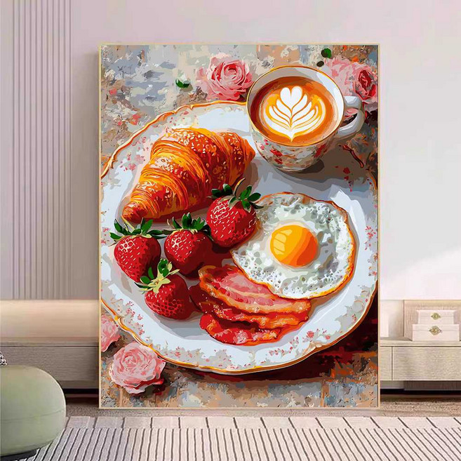 DIY 유화그리기 위메이크페인팅 유화 인테리어, 1개, 27. 40x50 캔버스+물감+브러시 세트