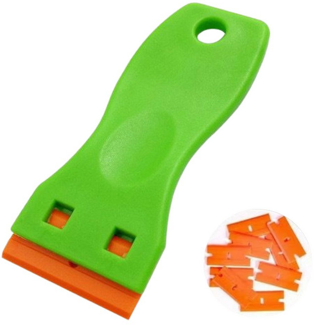 오시아드 흡집없는 스티커 제거 다용도 스크래퍼 날, 1세트, 그린+10날