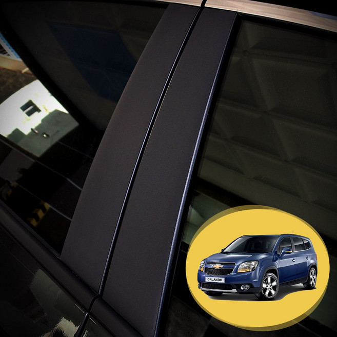 ERK 올란도 필러 포스트 포인트 컬러 데칼 스티커 윈도우 기둥 몰딩 차량용 튜닝 필름, 무광 블랙(BC필러)