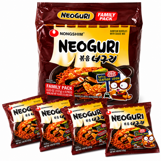 농심 볶음너구리 매콤 해물맛 패밀리팩, 1세트