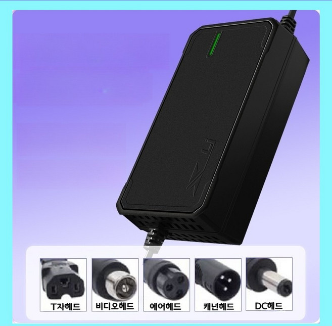 전동킥보드 전기자전거 리튬이온배터리 충전기 54.6V 2A 배터리 충전기 48V, 1개, 48V 2A T자헤드