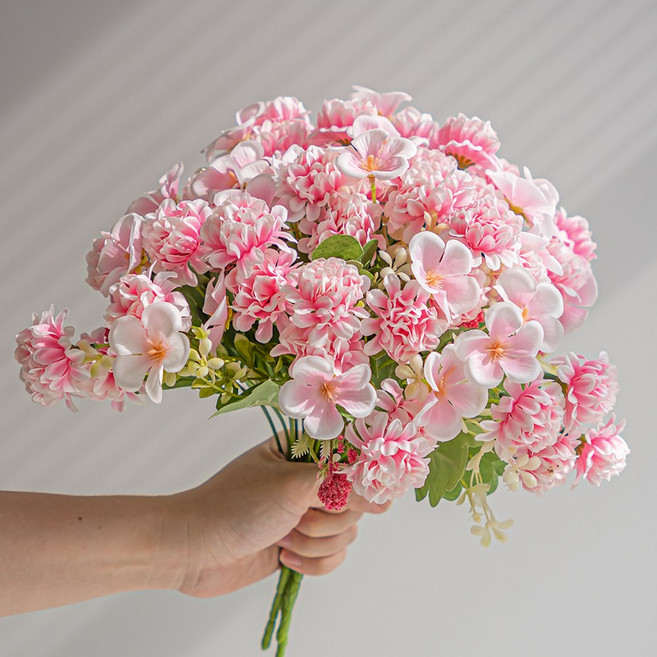 화예원 생화같은 미니 카네이션 성묘 조화 꽃다발 셀프웨딩부케, 4개, 핑크