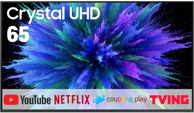 삼성전자 65인치 TV 최신형 슬림베젤 크리스탈 UHD 4K 스마트 LED OTT 미러링 사용가능 65DU8000, 방문설치, 벽걸이형