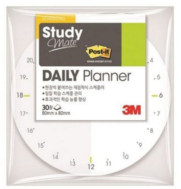 스터디메이트 데일리플래너서클(80 x80mm 30매 5764) dod*686CE, 본상품