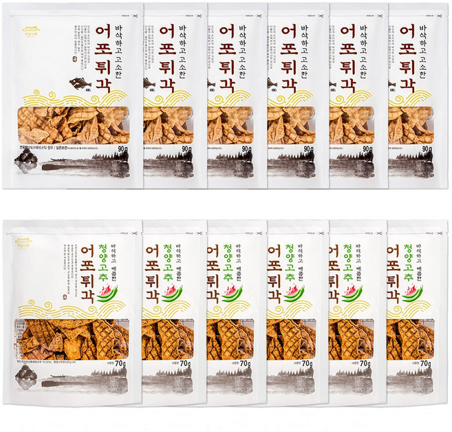 동일식품 어포튀각 90g 6개 + 청양고추 어포튀각 70g 6개, 1개, 960g