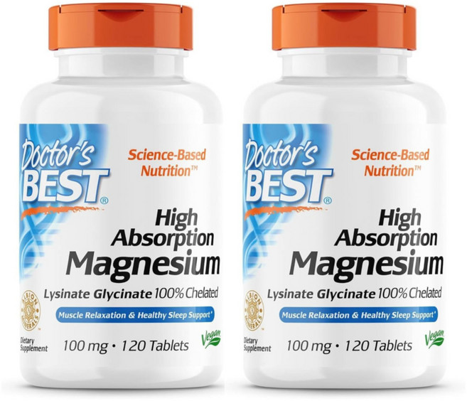 닥터스 베스트 킬레이트 고흡수성 마그네슘 미네랄100mg, 120정, 2개