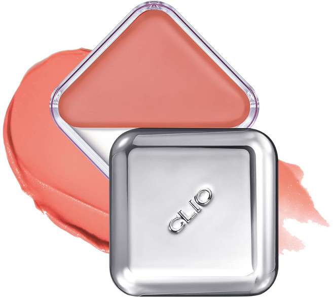 CLIO 에센셜 립 치크 탭 포켓 블러셔 크리미 블렌딩 가능한 입술과 뺨용 컬러 컨투어 하이라이트 페이스 빌드블 듀이 내추럴 글로우 피니시 기름지지 않음 여행용 사이즈 0 피치, 06 APPLE GARDEN, 0.14 Fl Oz (Pack