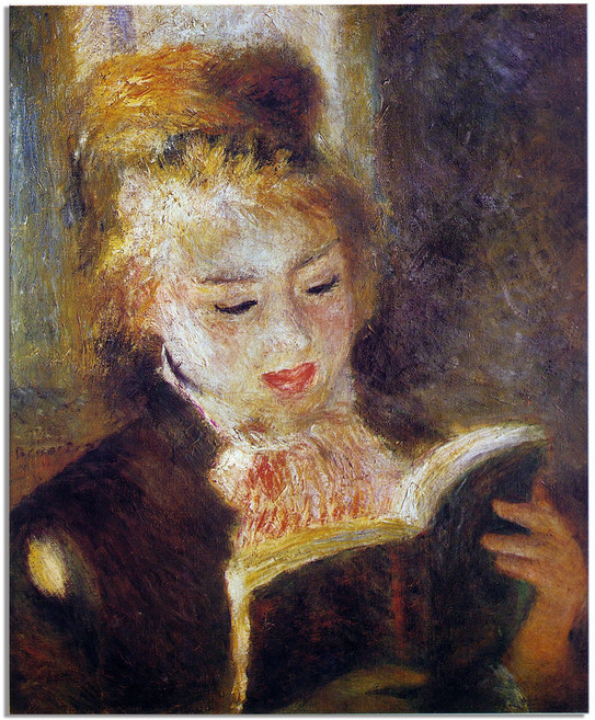 세잔느화실 캔버스액자 르누아르-57.책 읽는 소녀, 41x31cm