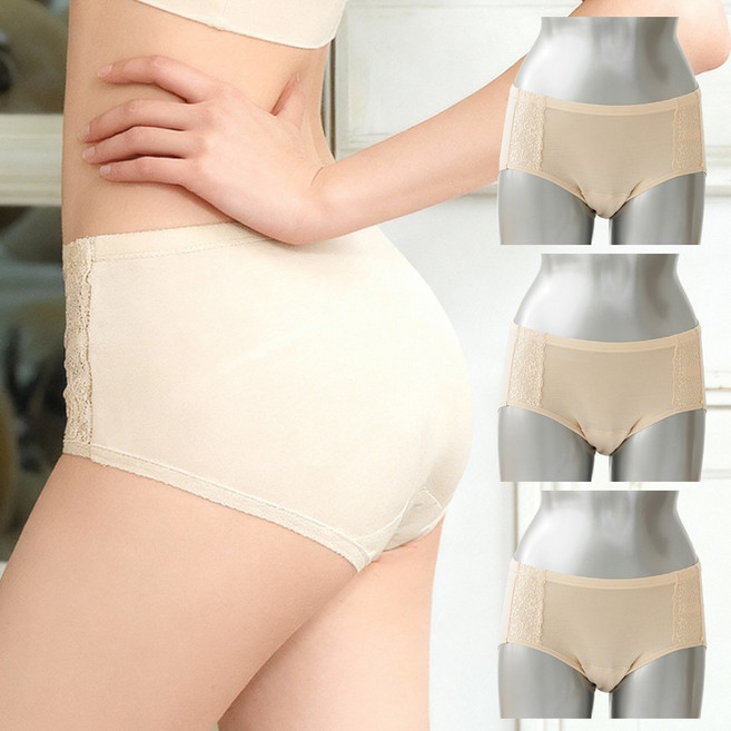 캐리루시 L~4XL 모달 레이스 하이웨스트 요실금 안심 빅사이즈 맥시팬티 3종세트