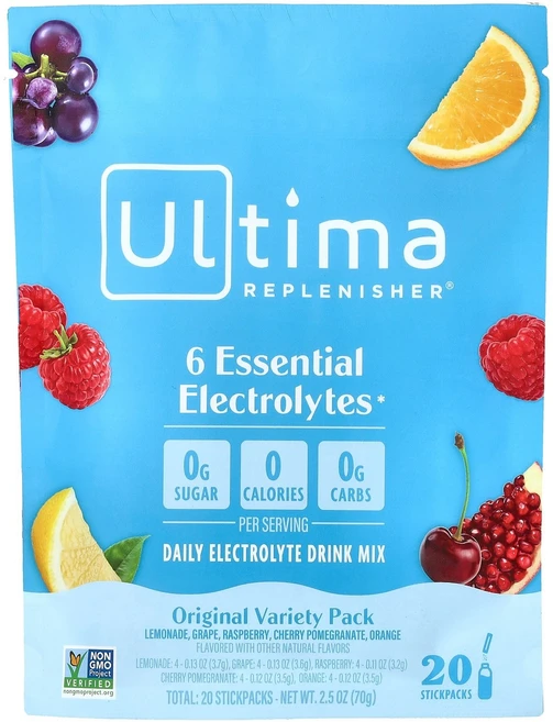 Ultima Replenisher 6 Essential Electrolytes Daily Electrolyte Drink Mix Original Variety Pack, Ultima Replenisher, 6 Essentia, 1, 3.5g - 쿠팡