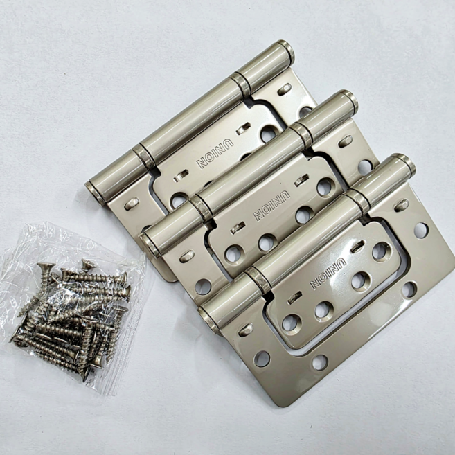 유니온 이지경첩 1세트 낱개 3조 피스 나사 포함 방문 목문 DN 양턱, 3개