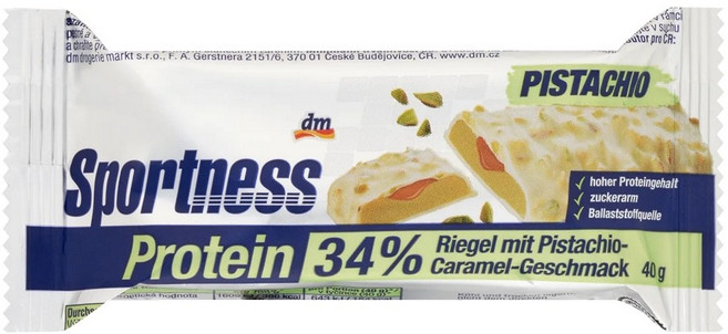 독일 dm 스포츠니스 34% 프로틴바 피스타치오 카라멜 40g