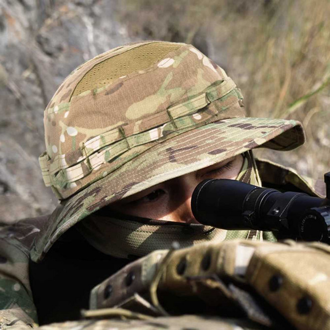 육군 정글모 야외 밀리터리 전투모 위장 등산, 회색 카모플라주, 1개