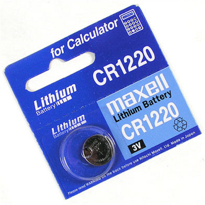 MAXELL 수은전지 CR1220/A1111/리튬 셀/공칭전압 3V 코인건전지, 1개, 1개입