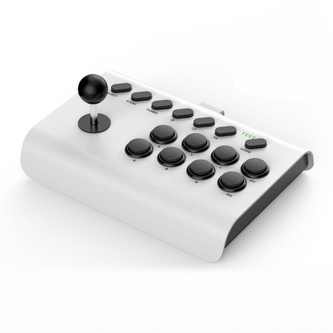 [청이스토어] BaiSPai BSP-Y02 무선 블루투스 게임 컨트롤러 아케이드 스팀 로커 TV PC IOS 조이스틱, 화이트레드, 1개