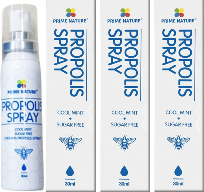 프라임네이처 호주 프로폴리스 스프레이 호주산 뿌리는 구강 무설탕, 30ml, 3개
