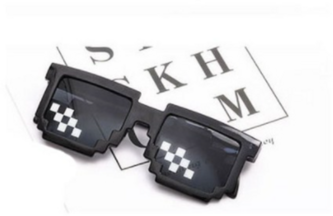 A급 8비트픽셀선글라스 떠그라이프 인싸 선글라스 안경, 넓은픽셀선글라스