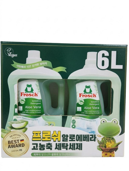 프로쉬 알로에베라 고농축 세탁세제, 2개, 3L