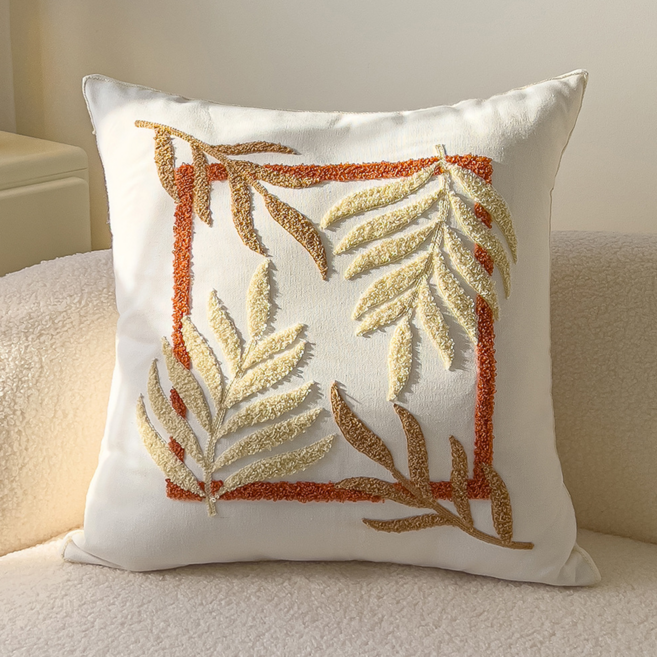 서플라이랩 고급 자수 쇼파쿠션 국산솜 포함, 24. 사각리프