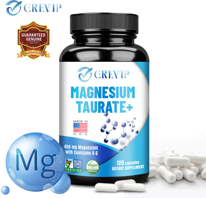 뼈와 치아 건강에 좋은 마그네슘 타우레이트 보충제 400mg 뇌 건강 지원 수면 개선 스트레스 감소 면역 체계 지원, 1개, 60정