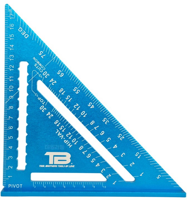 TB 180mm 알루미늄 삼각자 7인치 골조 직각자 각도기 스피드스퀘어, 1개