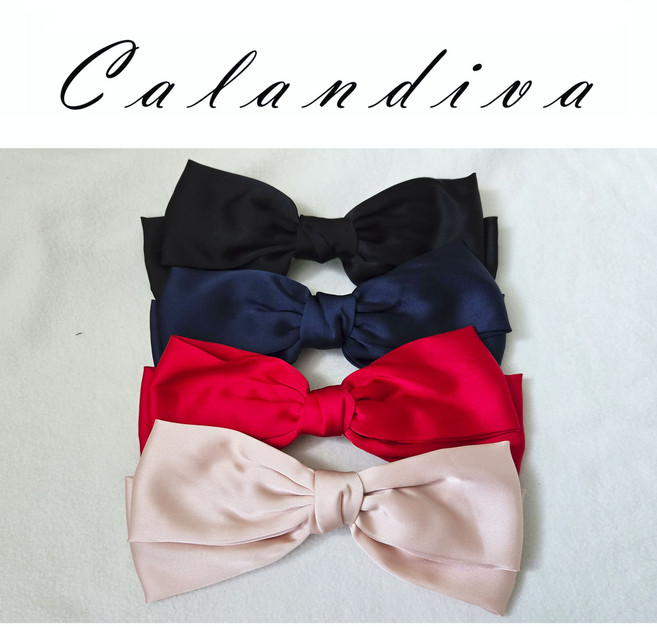 가벼운 빅사이즈 새틴 왕리본핀 - Calandiva
