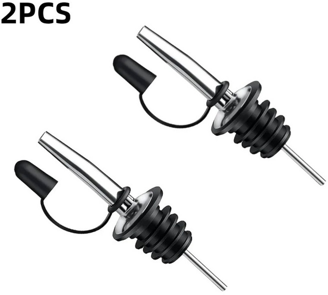 바 도구 와인 병 마개 캡 디스펜서 분무기 잠금 와인 푸어러 소스 노즐 주류 누출 방지 플러그 병 마개, 04 2PCS