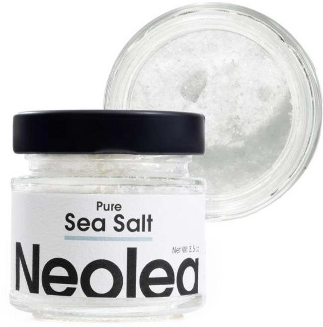 Neolea 훈제 훈연 소금 스모크 솔트 네올리아 플레이크 그리스산 베이킹 요리 마무리 채소 파스타 토핑용 플뢰르 드 셀 소 딥 스프레드와 잘 어울림 3.5 OZ 100g, 순수 플레이크 소금, 1개