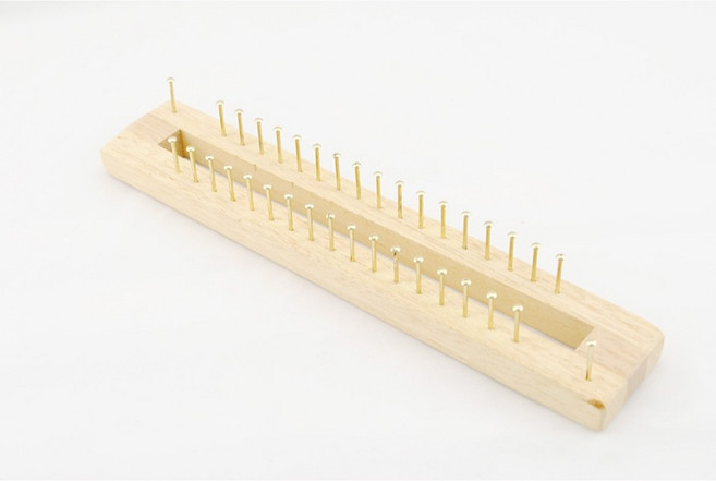【文具通】木製 毛線 工具 板釘 釘板 毛線編織器 圍巾編織, 1個, 25pin, 木色