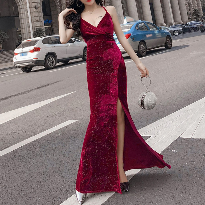 글램디브 소나옌 민소매 트임 원피스 AI1414