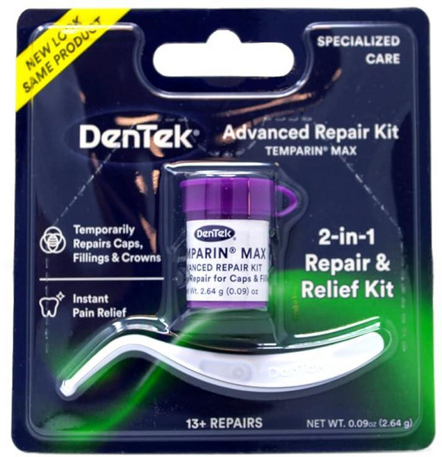 DenTek 덴텍 Temparin Max 고급 치과 수리 키트 13개 이상