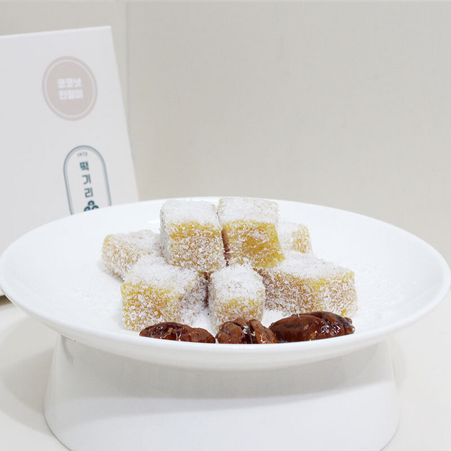 떡기리 코코넛 유자 인절미 떡 찹쌀 답례 간식 방앗간 선물세트 200g 6팩, 6개