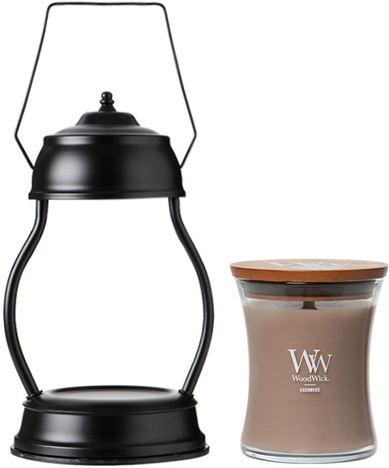 우드윅 향초 미디엄 자 로메안 캔들워머 세트, 20 카페 스위트, 01 앤티크 블랙