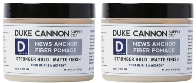 듀크 캐논 뉴스 앵커 파이버 포마드 - 스트롱 홀드 내추럴 매트 마감 4.6온스2팩, Variety, 4.6 Ounce (Pack of 2), 100g - 쿠팡