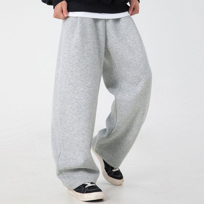 에브리핏 남자 기모 초와이드 팬츠 롱 트레이닝 오버핏 벌룬 밴딩 바지