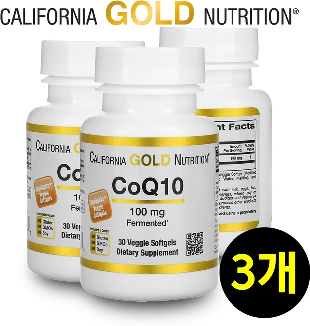 CGN 캘리포니아골드뉴트리션 코엔자임 Q10 유비퀴논 100mg 30정 3개 - 쿠팡