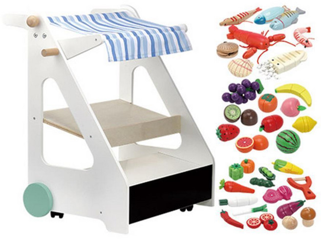 어린이집 시장물건팔기 원목무빙진열대세트 계산놀이 계산대, 1개