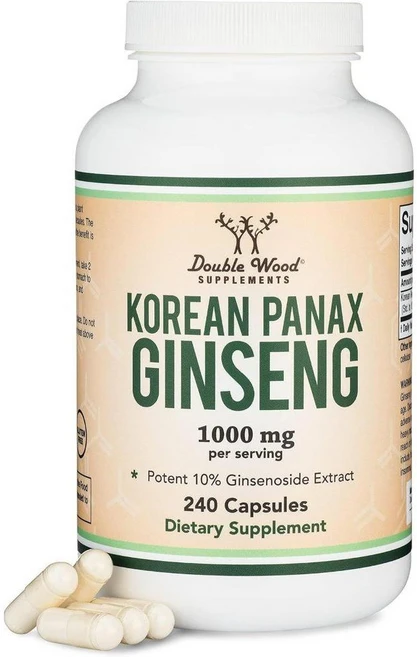 더블우드 코리언 파낙스 인삼 진생 korean pana ginseng 1000mg 240캡슐, 240정, 1개 - 쿠팡