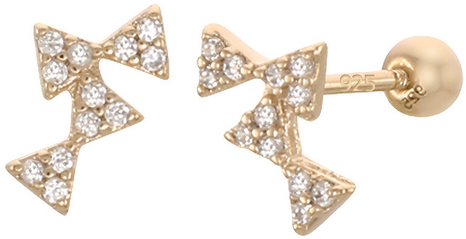 레베르 모던 여성 큐빅 데일리 피어싱 실버바 실버925